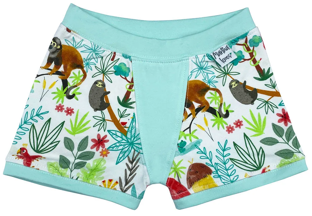 Martha Loves Jungle Boogie Aqua Boxers