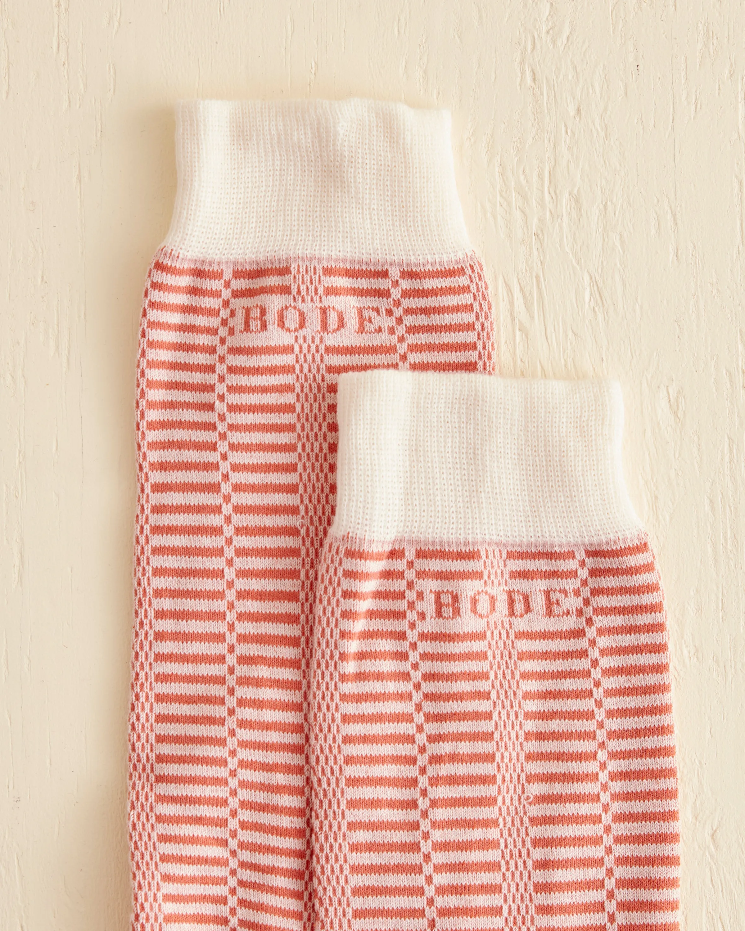 Micro Check Socks - Peach/Cream