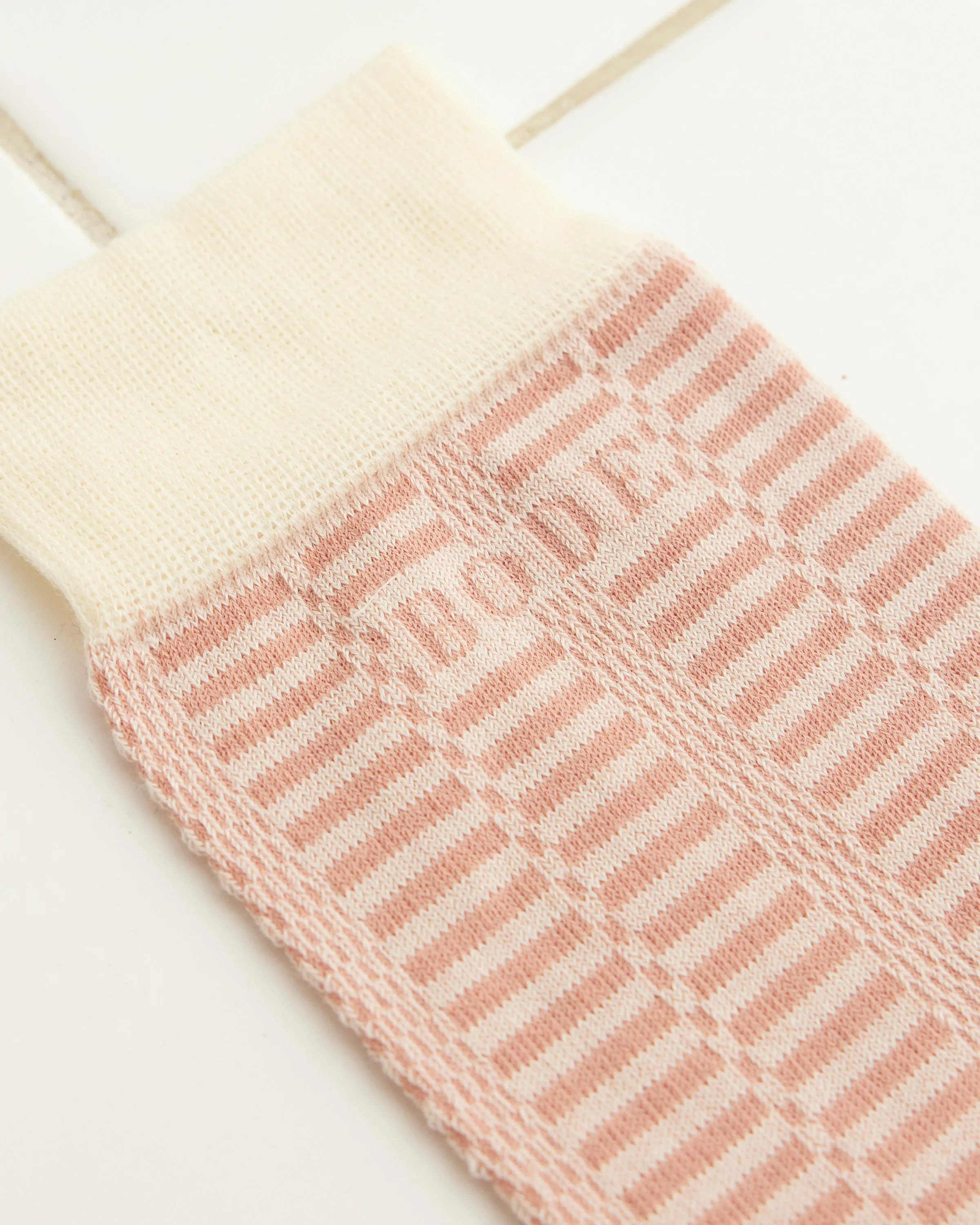 Micro Check Socks - Pink/Cream