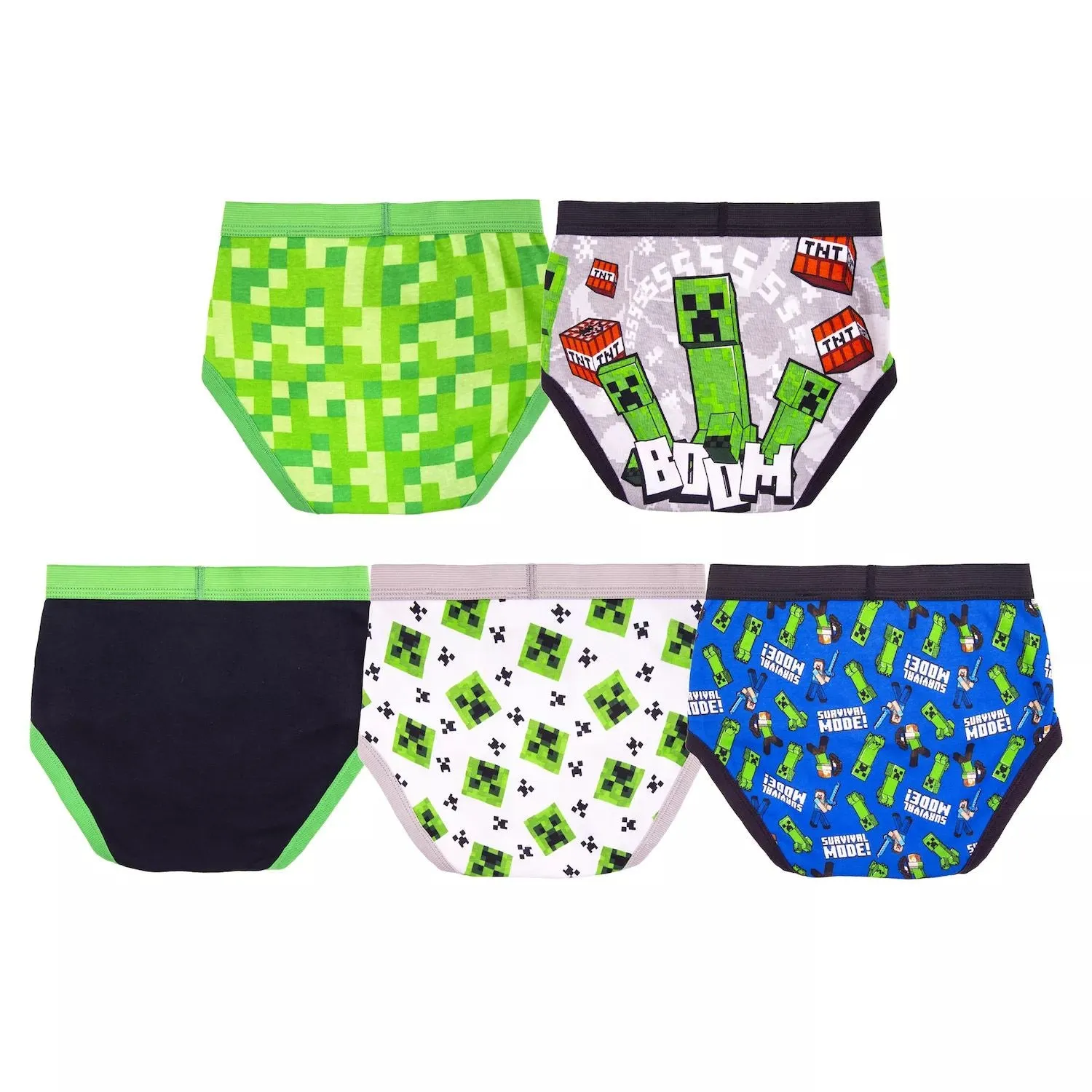 Minecraft Briefs Pack of 5 for Boys 4-8 Years Old Licensed Character