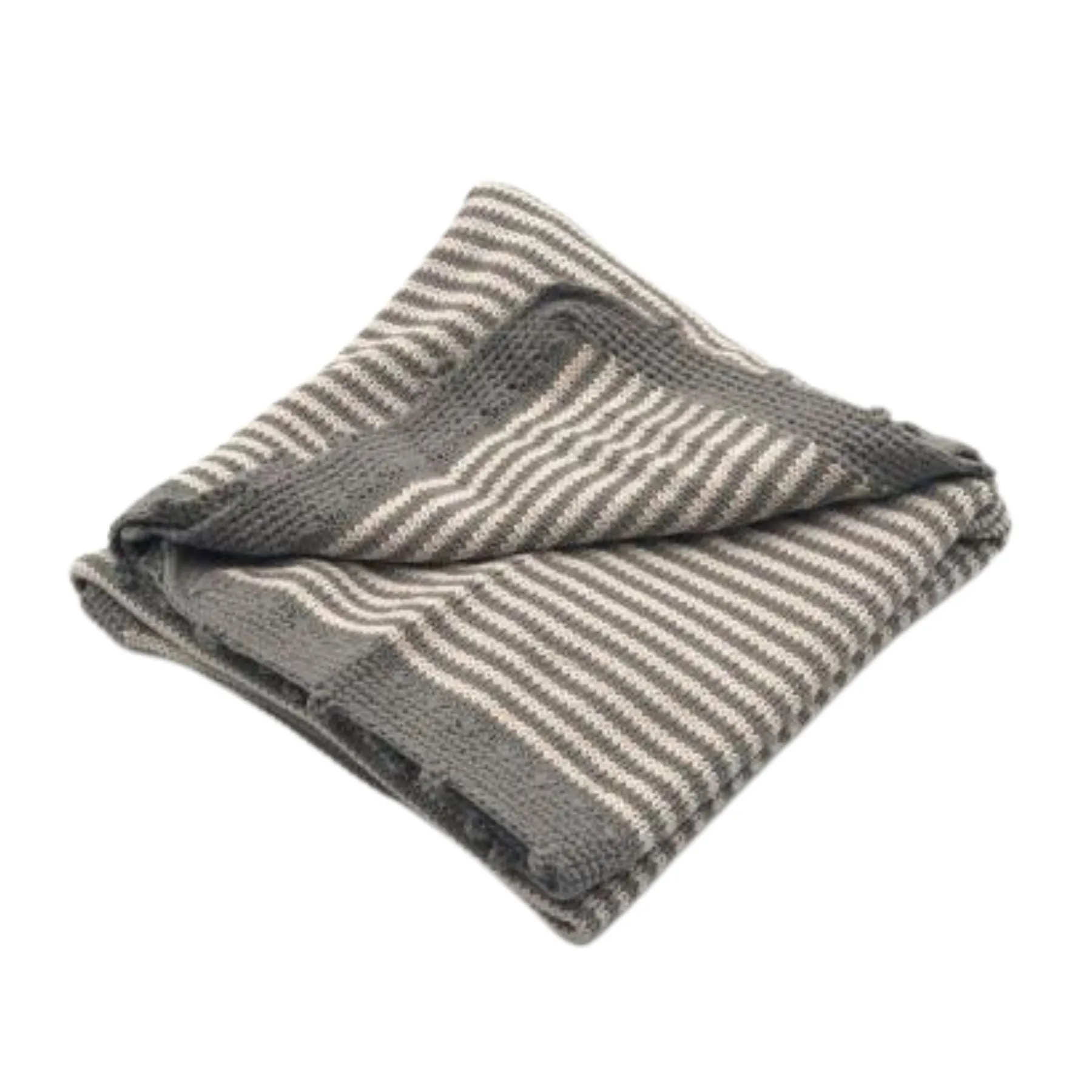 Organic Baby Blanket, Grey Stripe