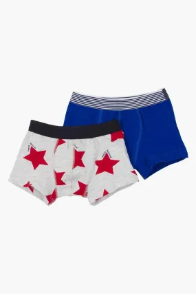 Petit Bateau 2-Pack Boys Boxer Shorts - Red Star