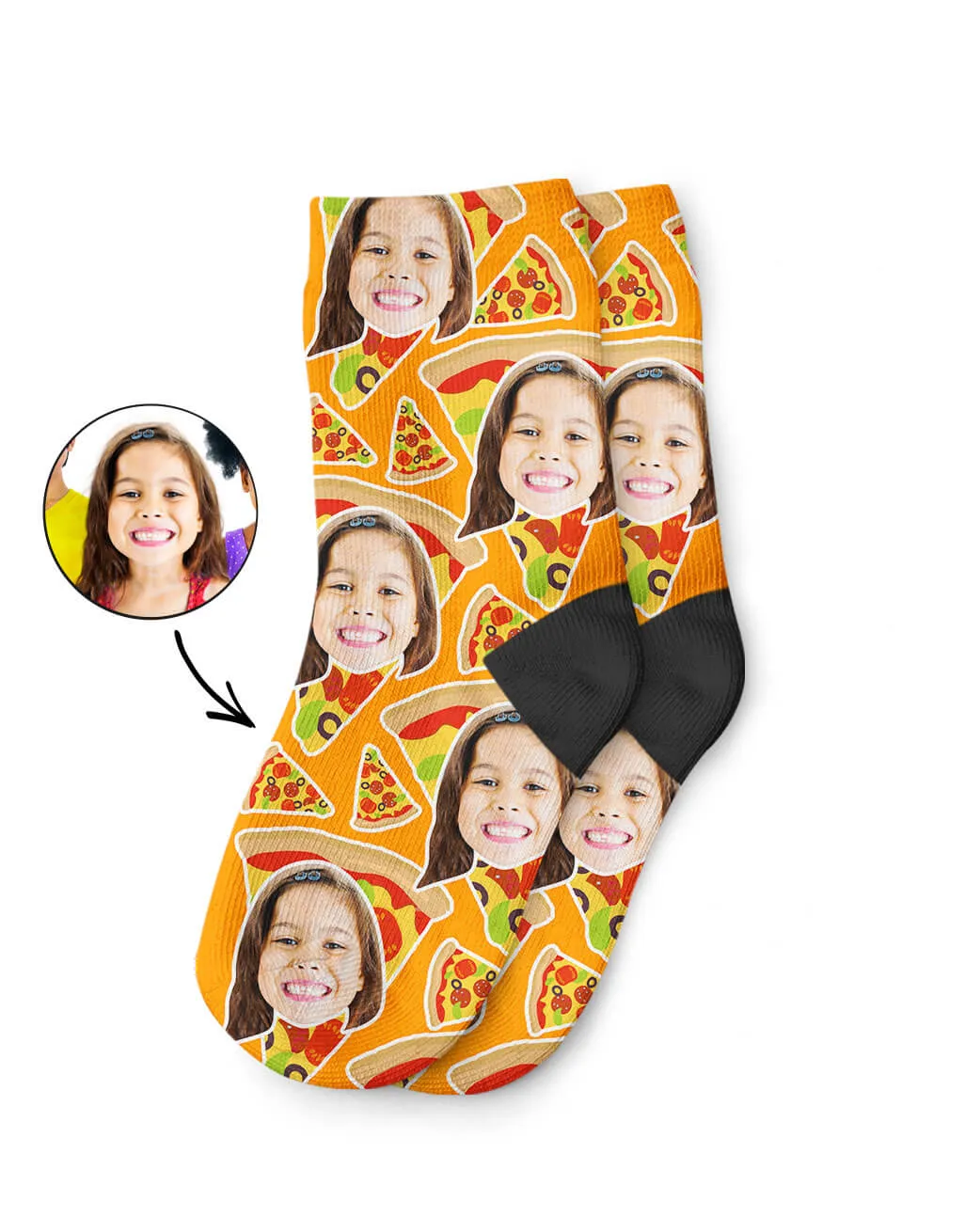 Pizza My Face Kids Socks