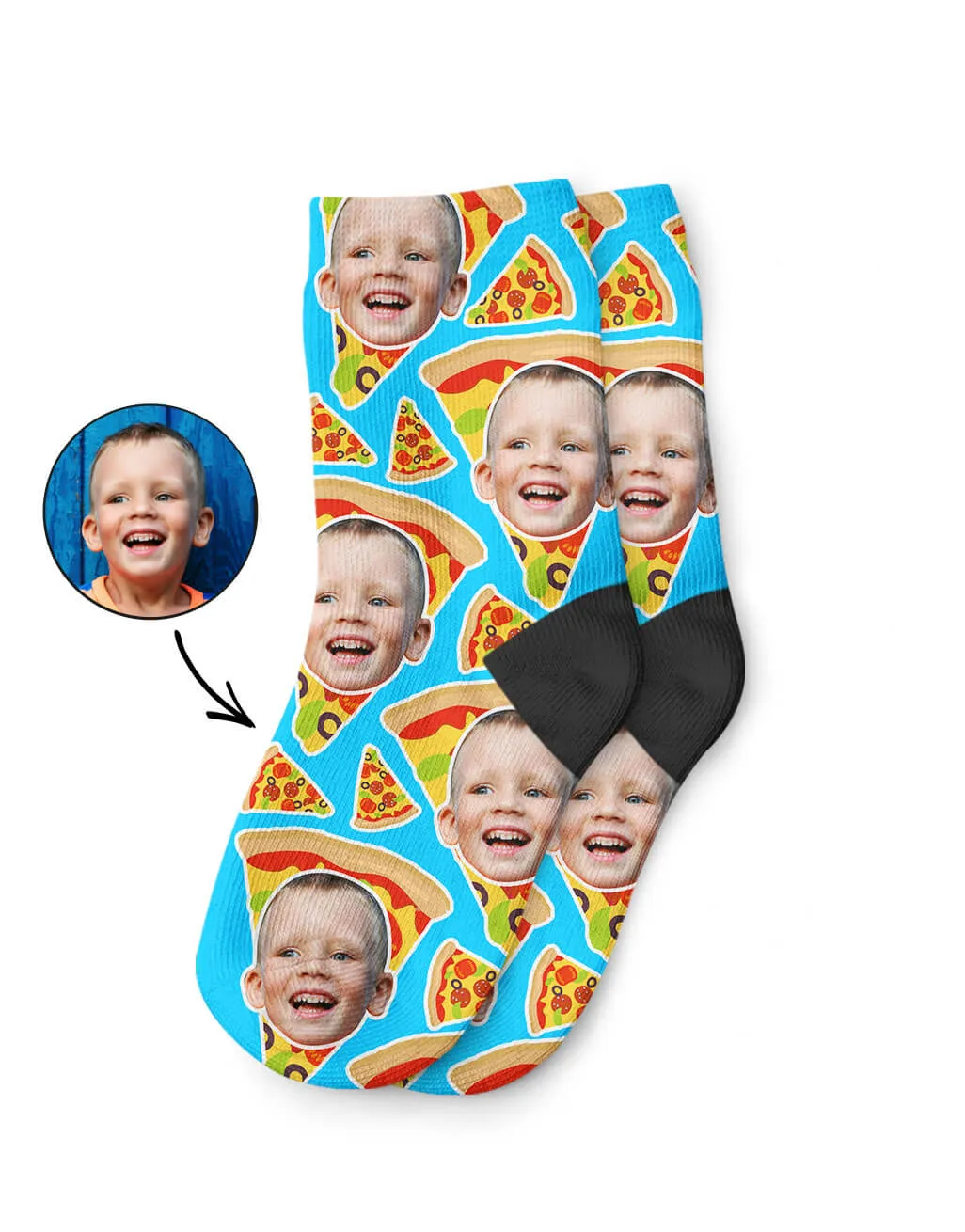 Pizza My Face Kids Socks