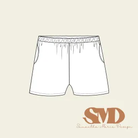 SMD Lark Boxy Shorts Pattern Mock-up