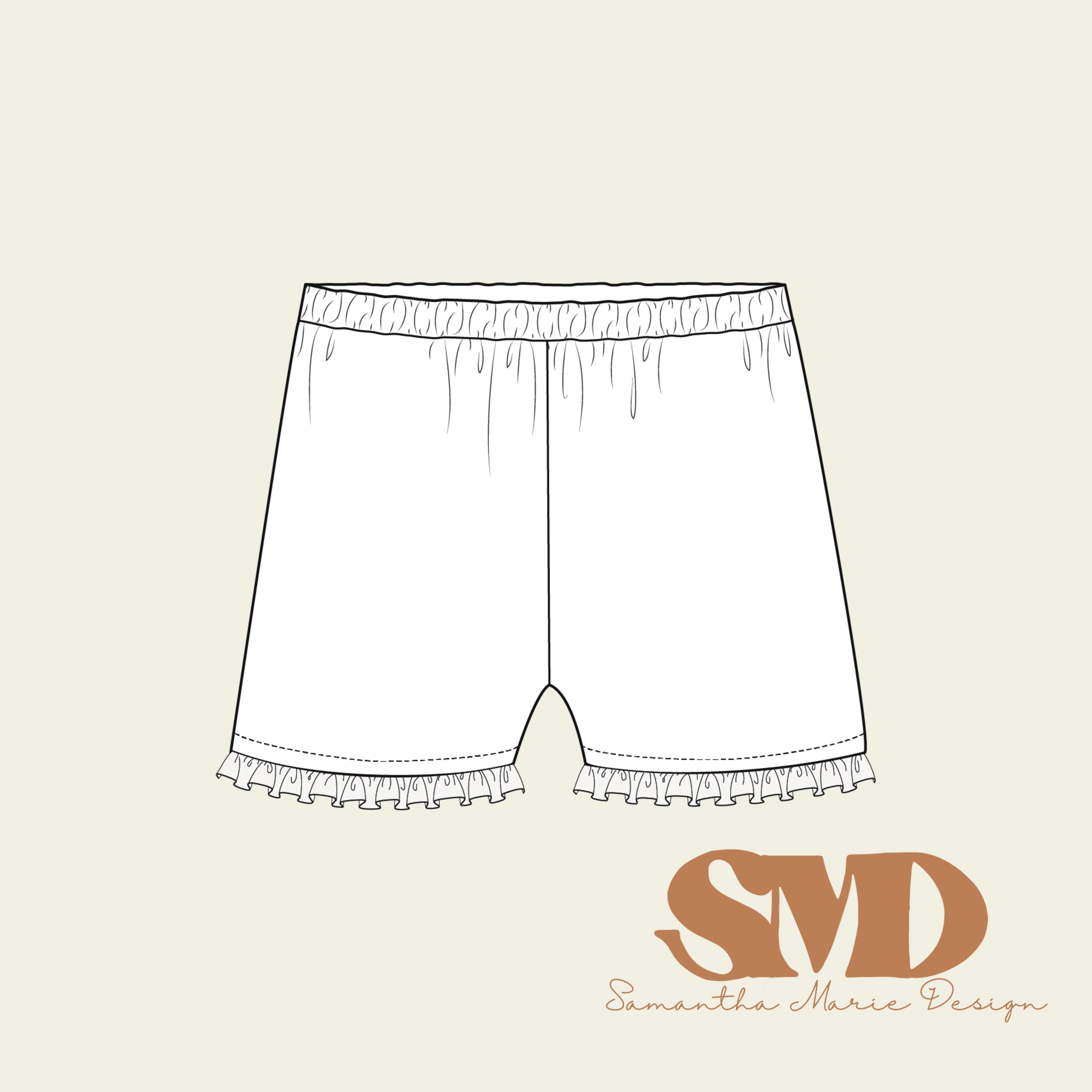 SMD Lark Boxy Shorts Pattern Mock-up