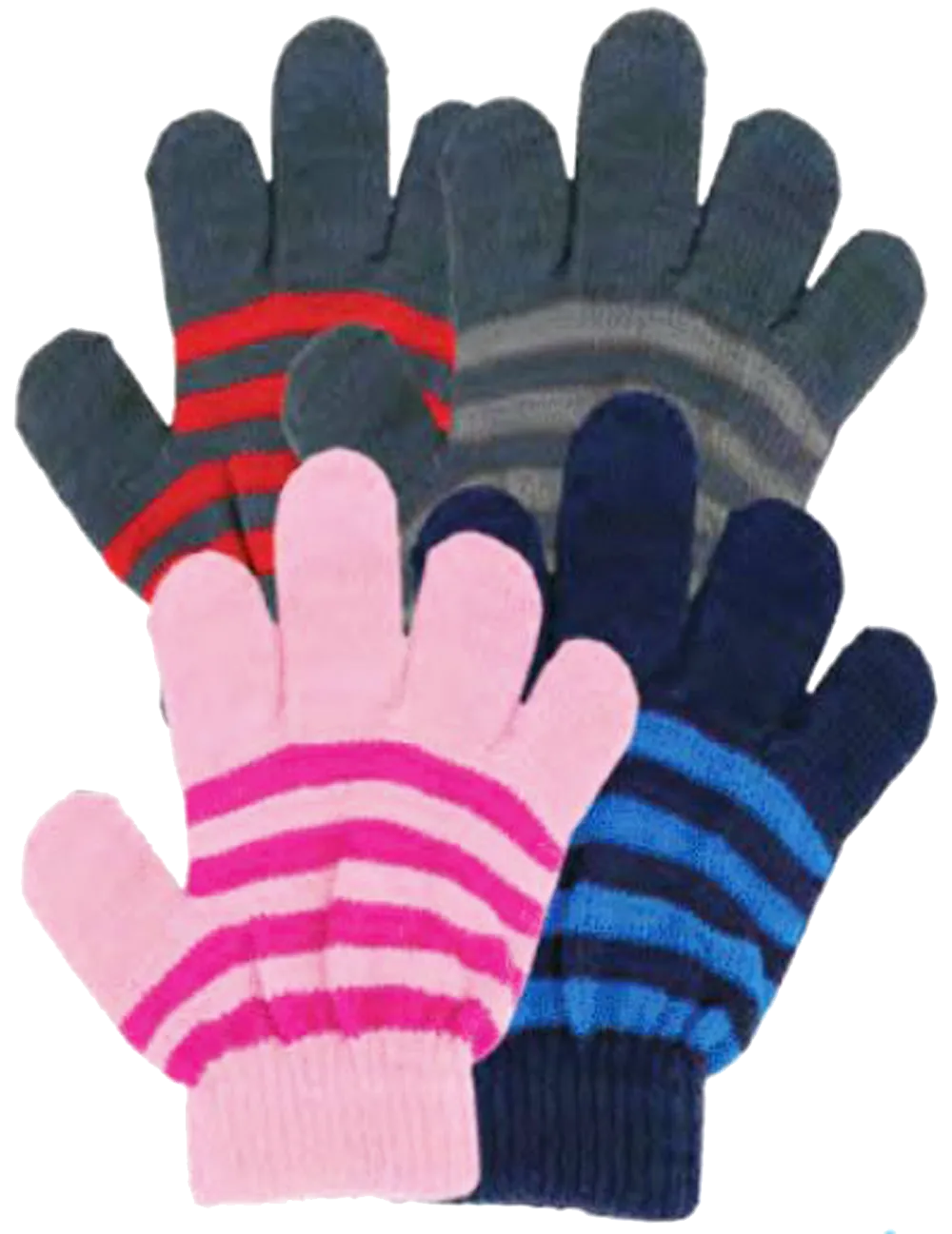 Winter Gloves-Kid's Magic Gloves, Stripe 2-4