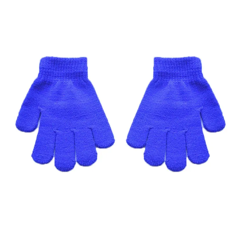 Winter Knitted Children's Full Finger Gloves Boy Girl Glove Warm Thick Kids Gloves Baby Gloves Candy Color Cotton Mittens