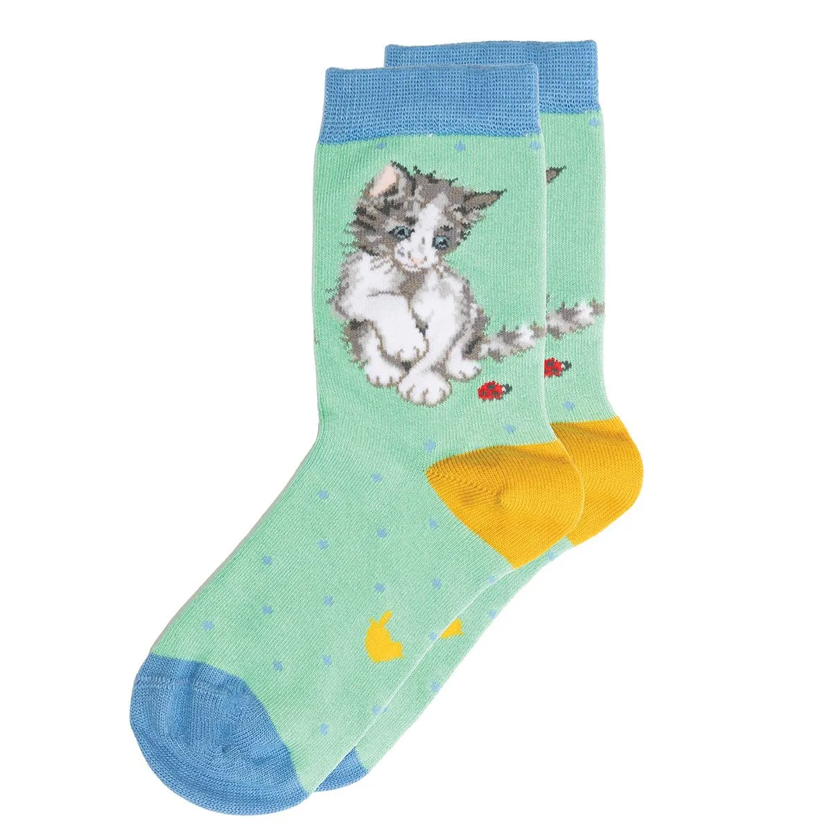 Wrendale 6-8 Cat & Lady Bird Children's Sock